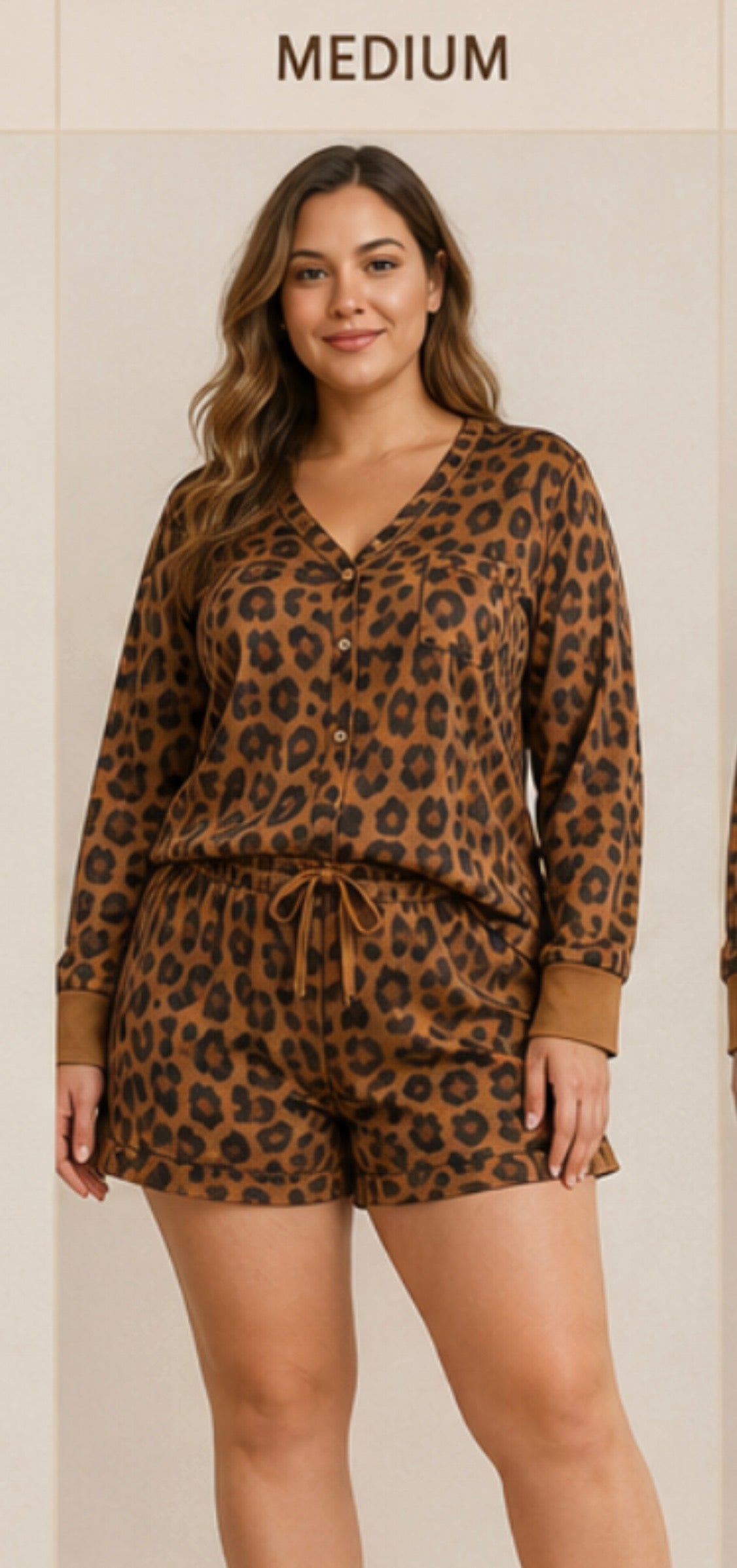 2 piece animal print cardigan and shorts set