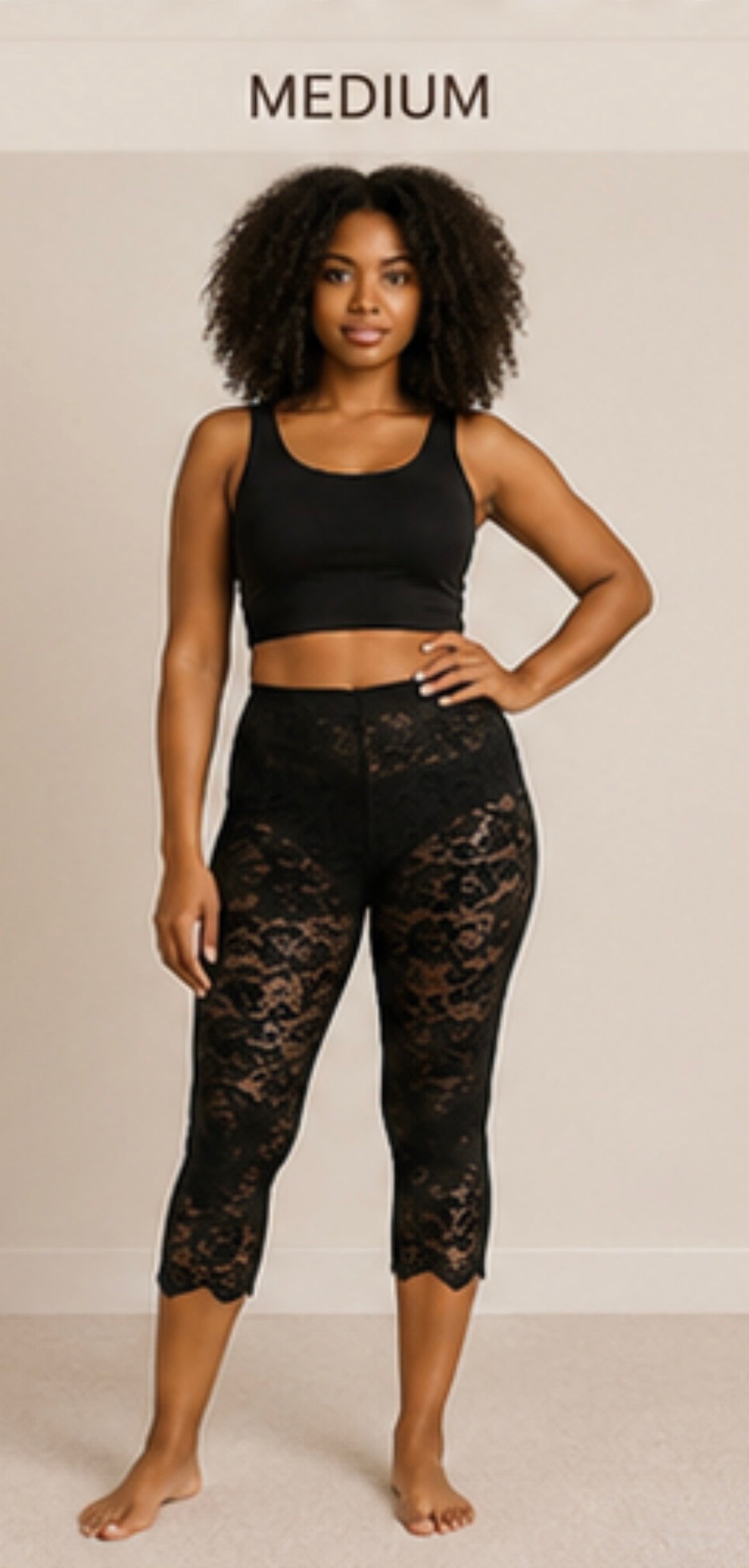 Lace full length leggings with built in lining for coverage
